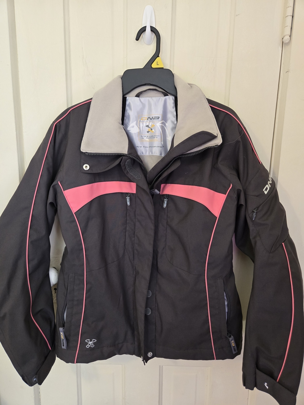DNA couture Black Ski Jacket with Pink Accents